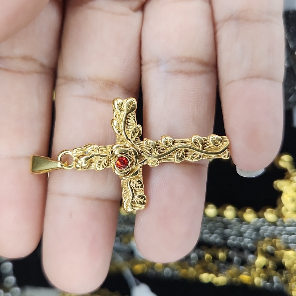 18k over steel cross